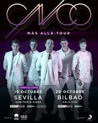 El grupo CNCO llevará su gira mundial 'Más allá' al Auditorio Fibes en Sevilla el 19 de octubre