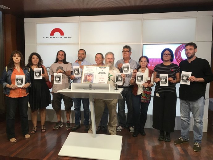 G.Serra (CUP) i A.D.Fachin (SíQueEsPot) amb la comissió de Santiago Maldonado