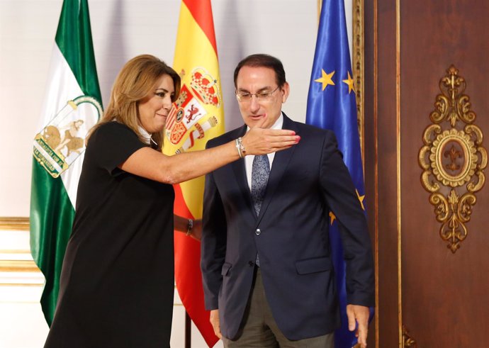 Susana Díaz y el presidente de la CEA, Javier González de Lara