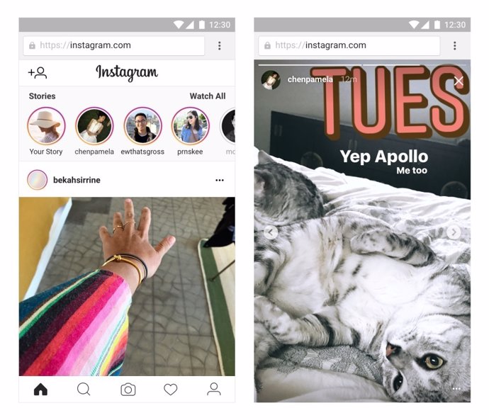 Instagram Stories en la versión web para móviles