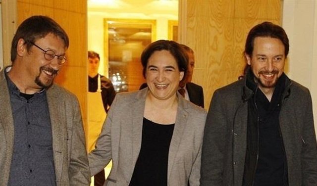 Pablo Iglesias, Xavier Domènech y Ada Colau