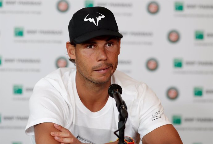 Rafa Nadal en rueda de prensa de Roland Garros