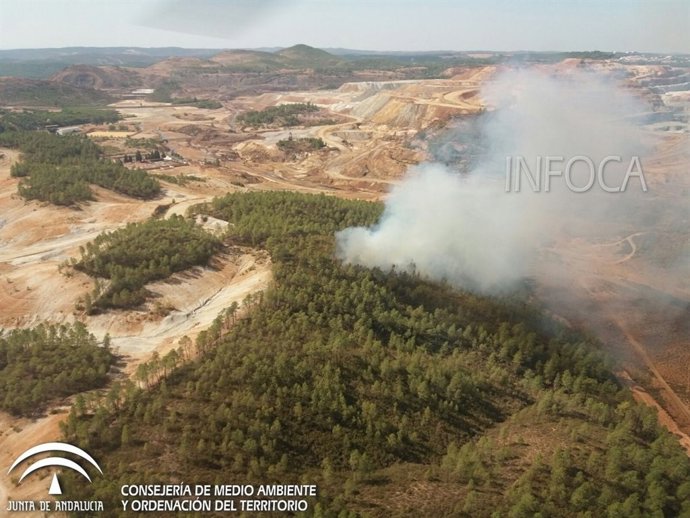 Incendio declarado y ya estabilizado en Nerva (Huelva)