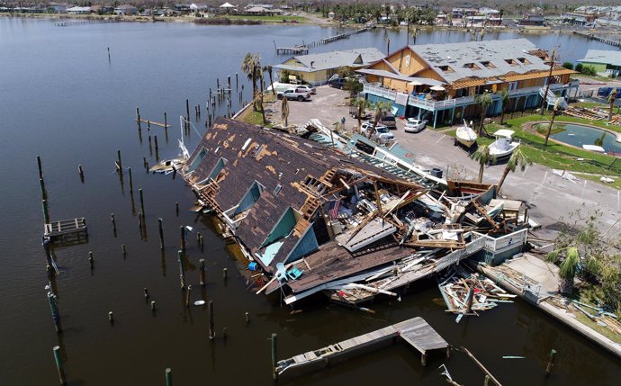 Daños causados por 'Harvey' en Rockport, Texas.