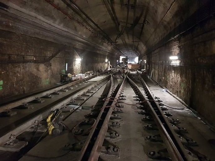 Obras a les vies de la L3 del Metro de Barcelona