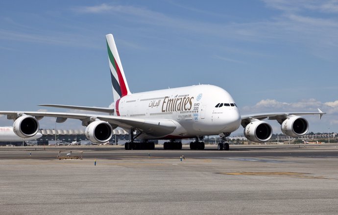 Emirates A380 en Madrid