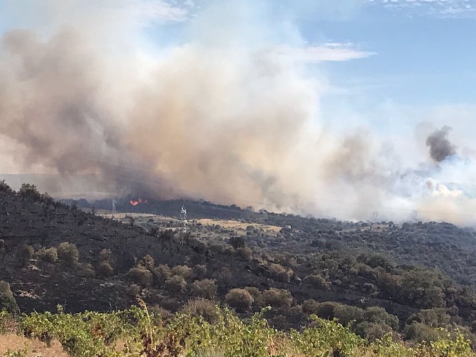 Imagen del incendio de Fermoselle el domingo 3 de septiembre