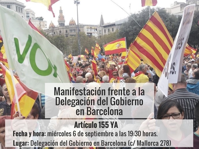 Convoquen una manifestació per demanar l'aplicació de l'article 155
