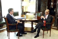 Feijóo, "optimista" con que haya financiación para construir las fragatas F-110, tras hablar con Montoro y Guindos