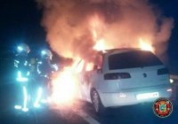 Una conductora resulta herida tras incendiarse su coche en la autovía A-8