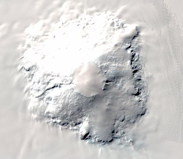 Aspecto del volcán antártico