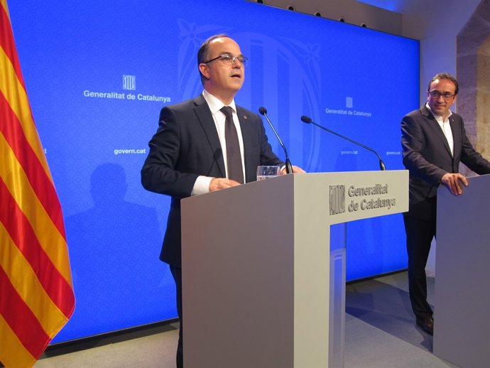 El portaveu del Govern J.Turull i el conseller de Territori J. Rull