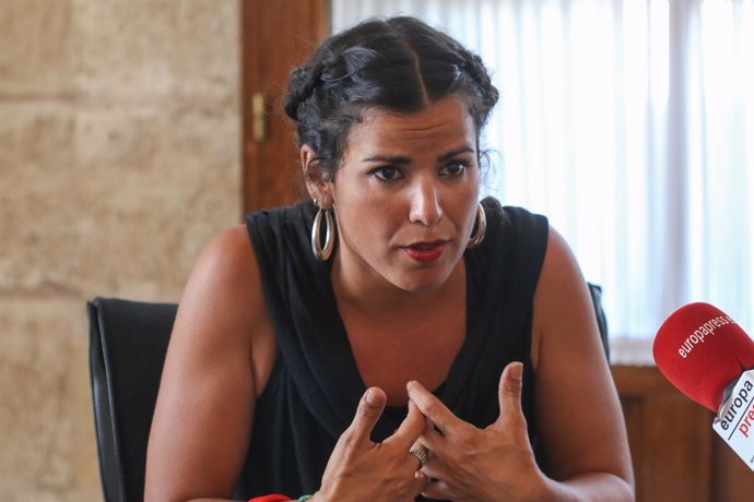 Teresa Rodríguez durante la entrevista