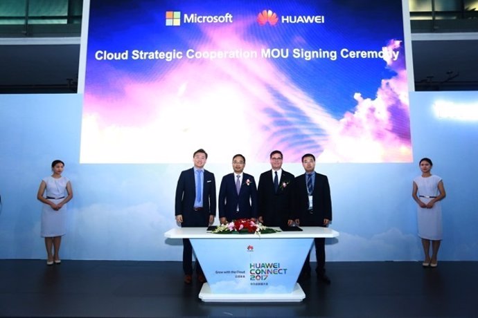 Firma de acuerdo sobre cloud entre Huawei y Microsoft