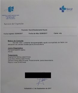 Parte médico Bustamante