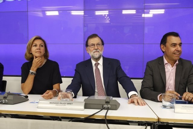 Rajoy, Cospedal y Fernando Martínez Maillo en la Junta Directiva Nacional