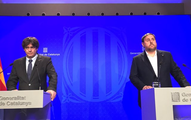 Presidente de la Generalitat Carles Puigdemont, vicepresidente Oriol Junqueras