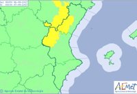 El interior de Castellón y Valencia están en aviso amarillo por lluvias que pueden dejar 20 l/m2 en una hora
