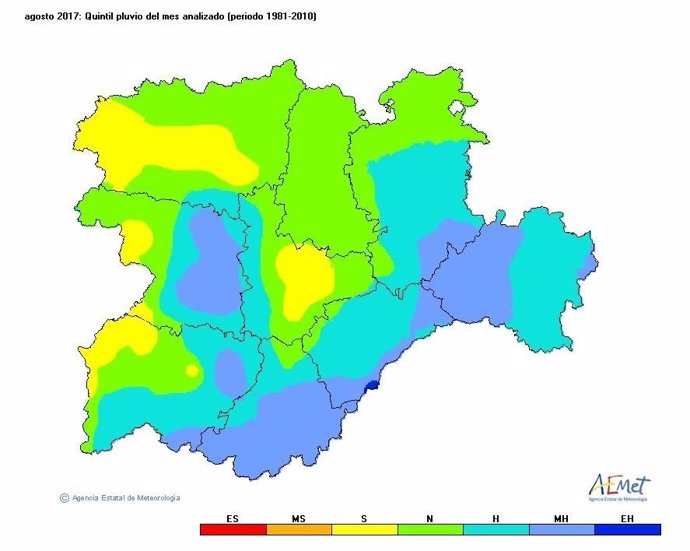 Cuadro explicativo de las temperaturas de agosto en CyL