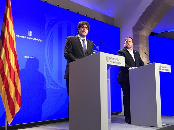 Residente de la Generalitat Carles Puigdemont, vicepresidente Oriol Junqueras