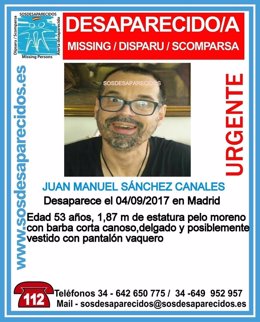 Hombre desaparecido en Madrid