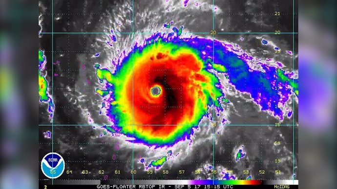 El huracán Irma, de categoría 5 y con rumbo a Florida