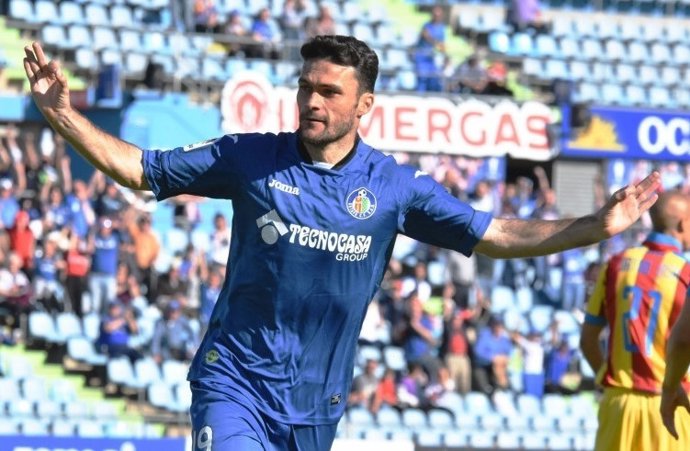 Jorge Molina celebra un gol con el Getafe