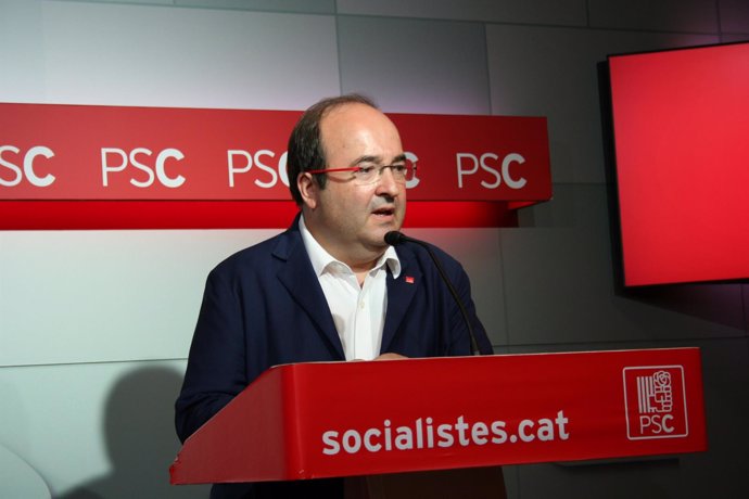 El primer secretario del PSC, Miquel Iceta, en rueda de prensa 