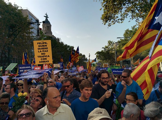 Manifestació contra el terrorisme a Barcelona 