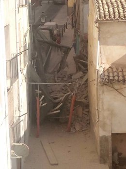 Casa derrumbada en la calle Galera de Xixona