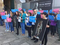 El BNG exige ante la Catedral las estatuas del Pórtico de la Gloria "expoliadas" por Franco