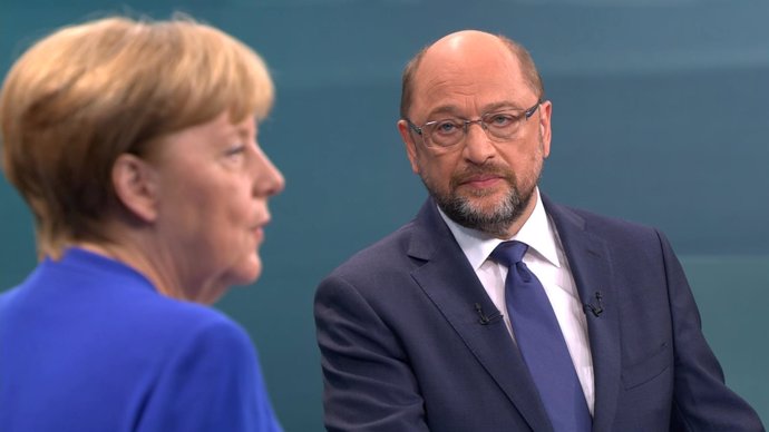 Debate televisado entre Angela Merkel y Martin Schulz