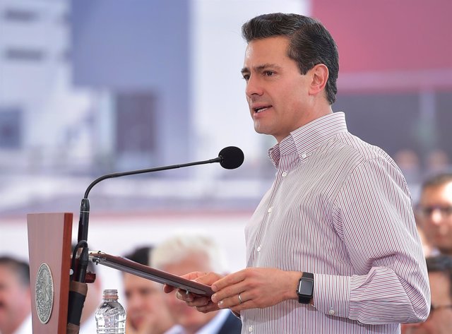 Mexico's President Enrique Pena Nieto delivers a speech during an event in Lagos
