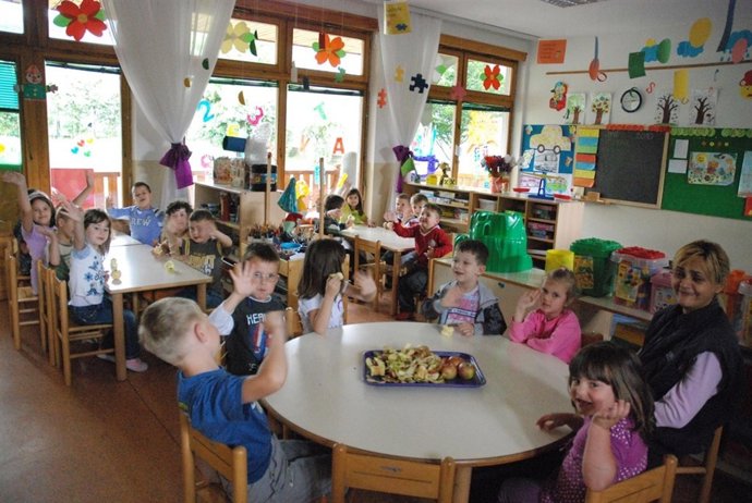 Niños en el aula de un colegio