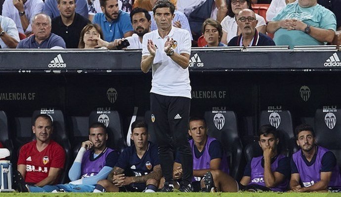 Marcelino Garcíá Toral en un partido del Valencia