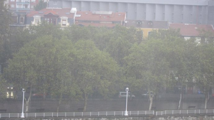 Fuertes lluvias en Bilbao