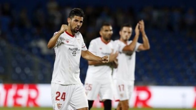 Nolito celebra un gol del Sevilla