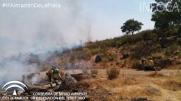 Incendio en Almadén de la Plata