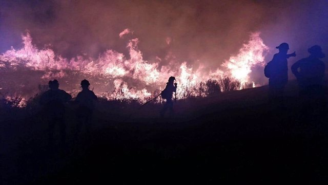Incendio en La Granada de Riotinto (Huelva)