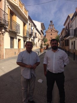 Visita de José Castro a obras en Baños de la Encina (Jaén)