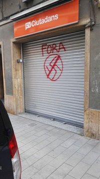 Cs lamenta el ataque a su sede en Montcada i Reixac y condena "cualquier tipo de violencia y coacción"