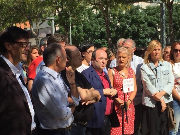 Miquel Iceta en en un acte del PSC a Viladecans (Barcelona)