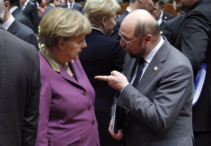 Angela Merkel Con Martin Schulz