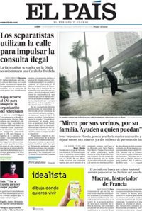 Las portadas de los periódicos de hoy, lunes 11 de septiembre de 2017
