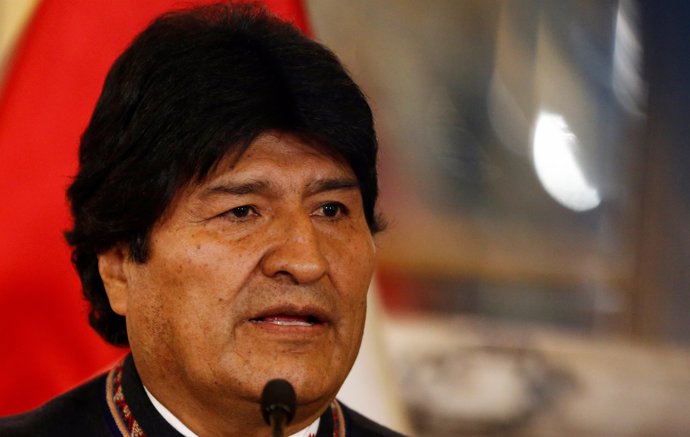 Bolivia's President Evo Morales attends a binational cabinet meeting at the Gove