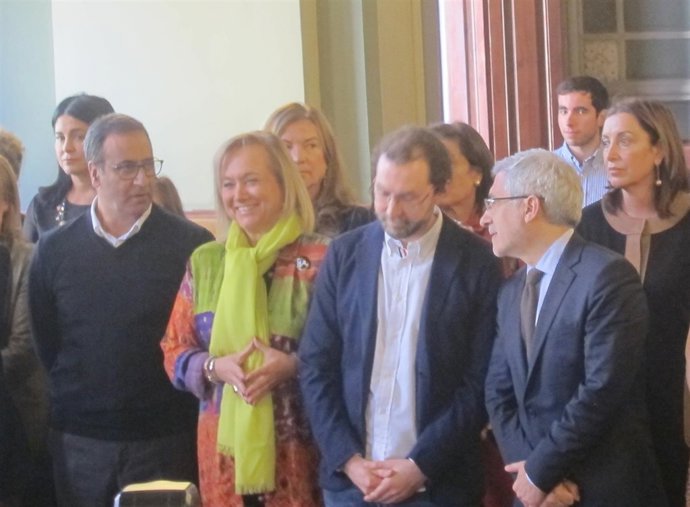 Portavoces de PP, PSOE, IU y Podemos en la Junta. 