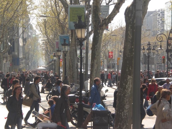 Manifestants al Passeig de Gràcia El 29