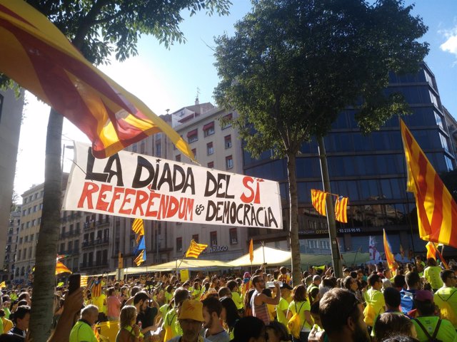 Pancartas de la Diada 2017 en Barcelona 