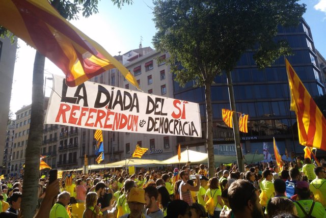 Pancartas de la Diada 2017 en Barcelona 