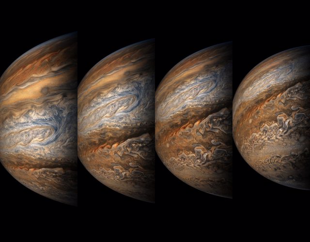 Imágenes de Júpiter tomadas por la nave Juno